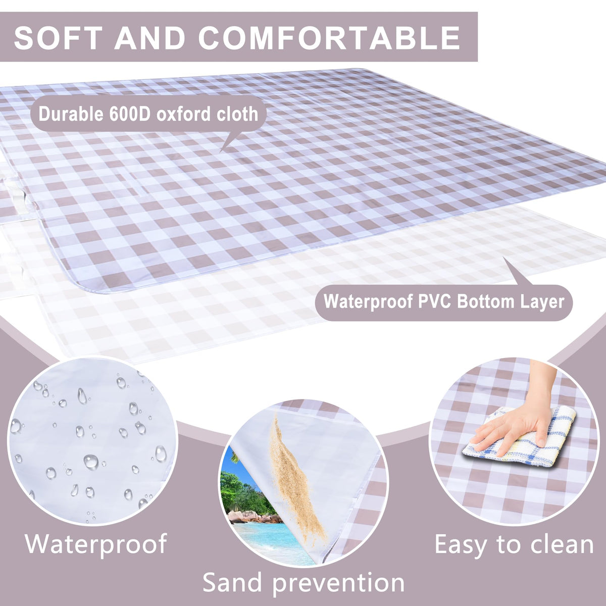 ALLBFENG picnic mat weighs 2.3 lbs and is easy to carry