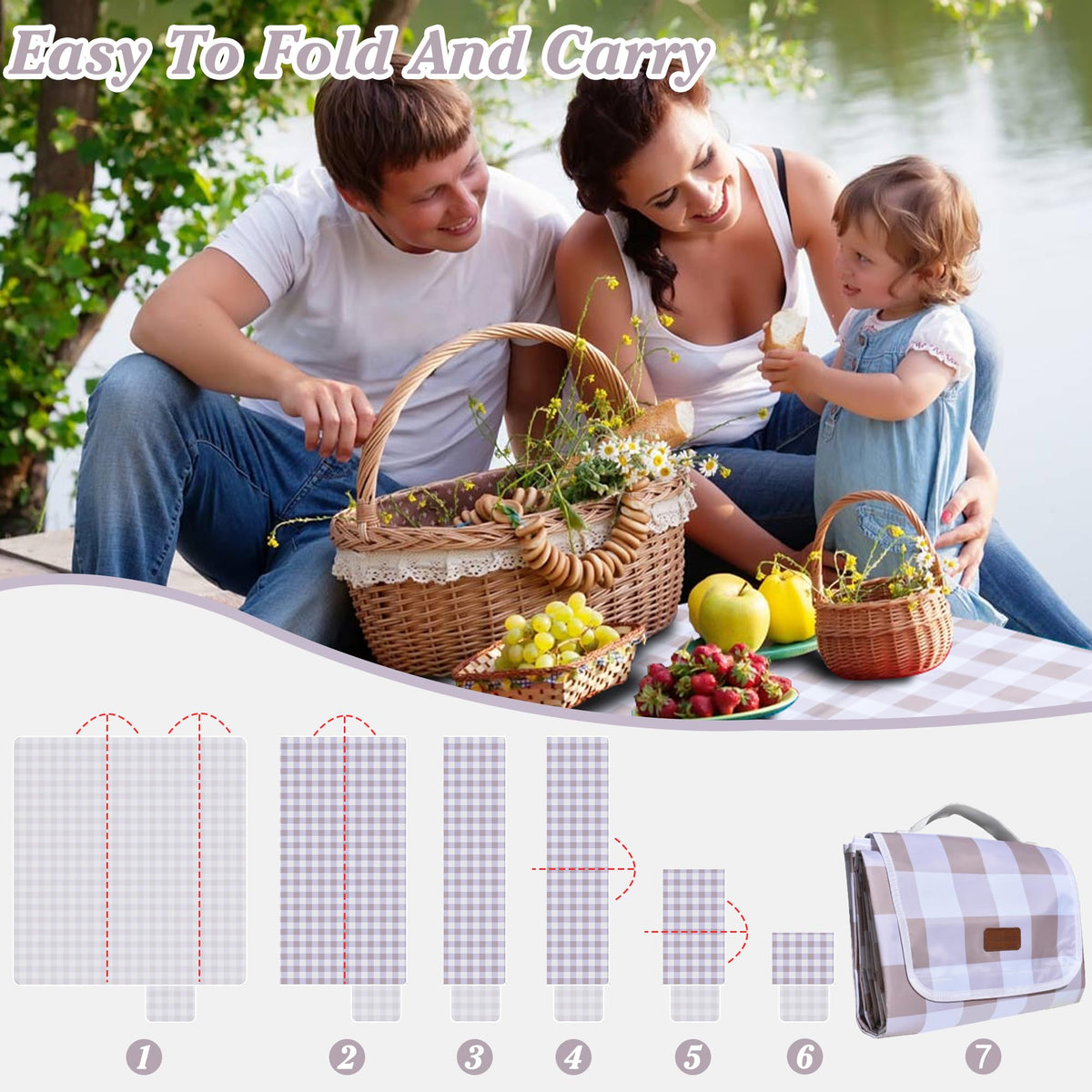 ALLBFENG picnic mat sandproof surface on grass or sand