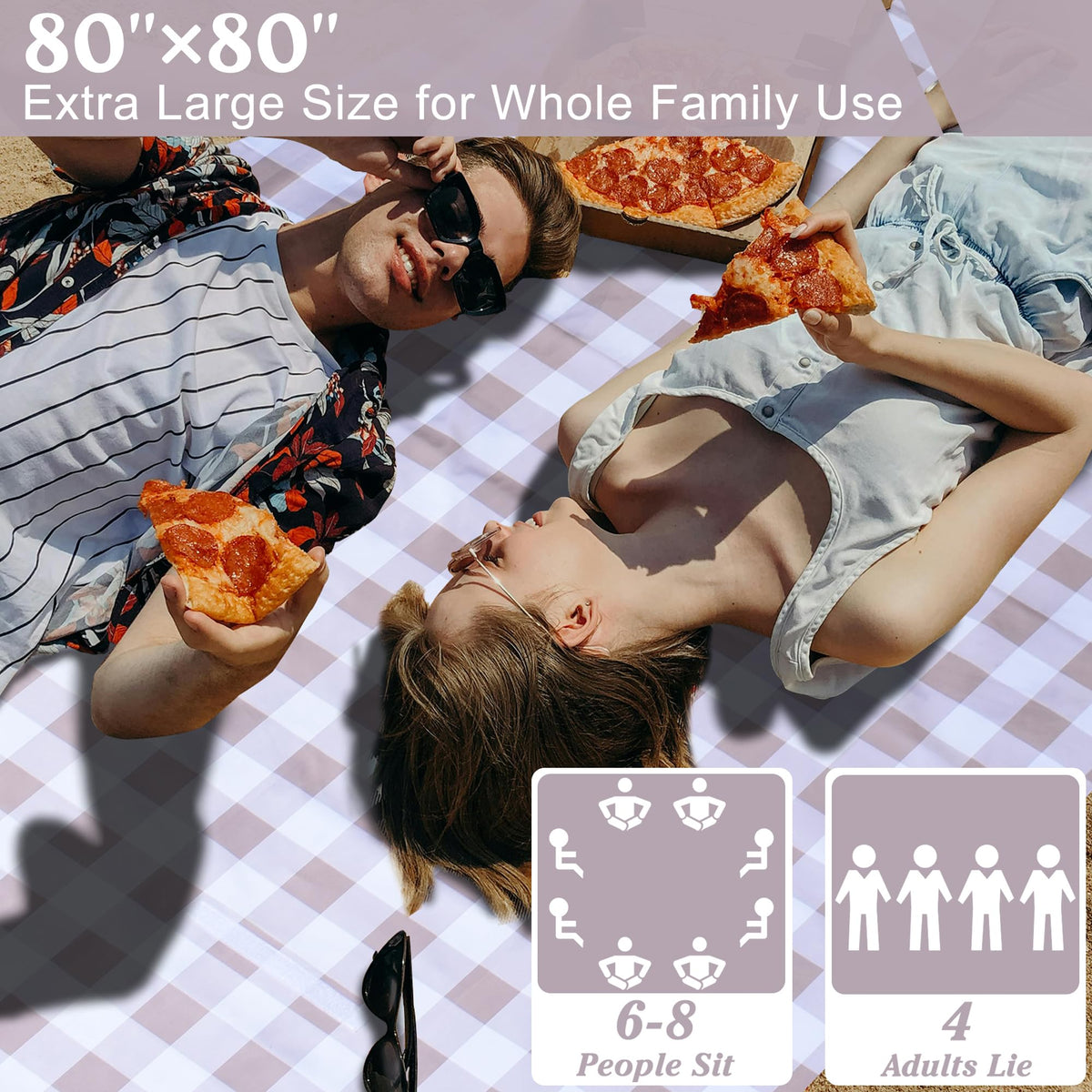 ALLBFENG picnic mat with waterproof 600D Oxford bottom on ground