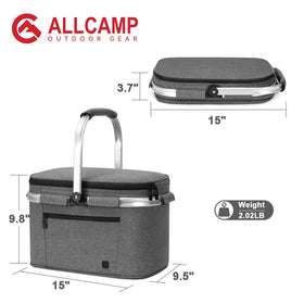 ALLCAMP insulated cooler bag folded-flat for compact storage after use