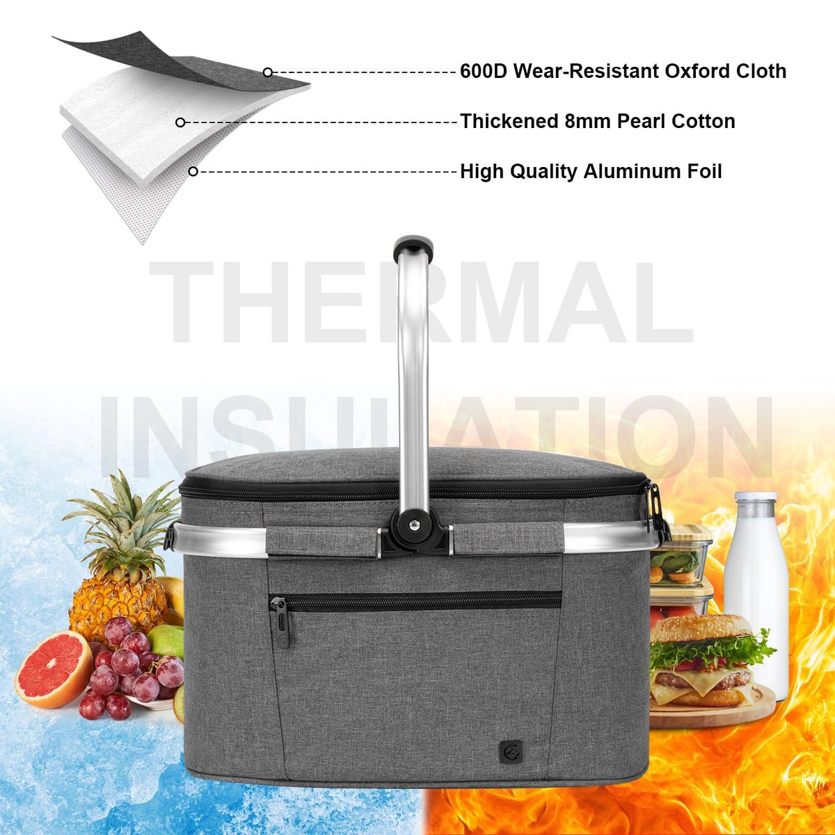 ALLCAMP insulated cooler bag outdoor scene showcases portable versatility