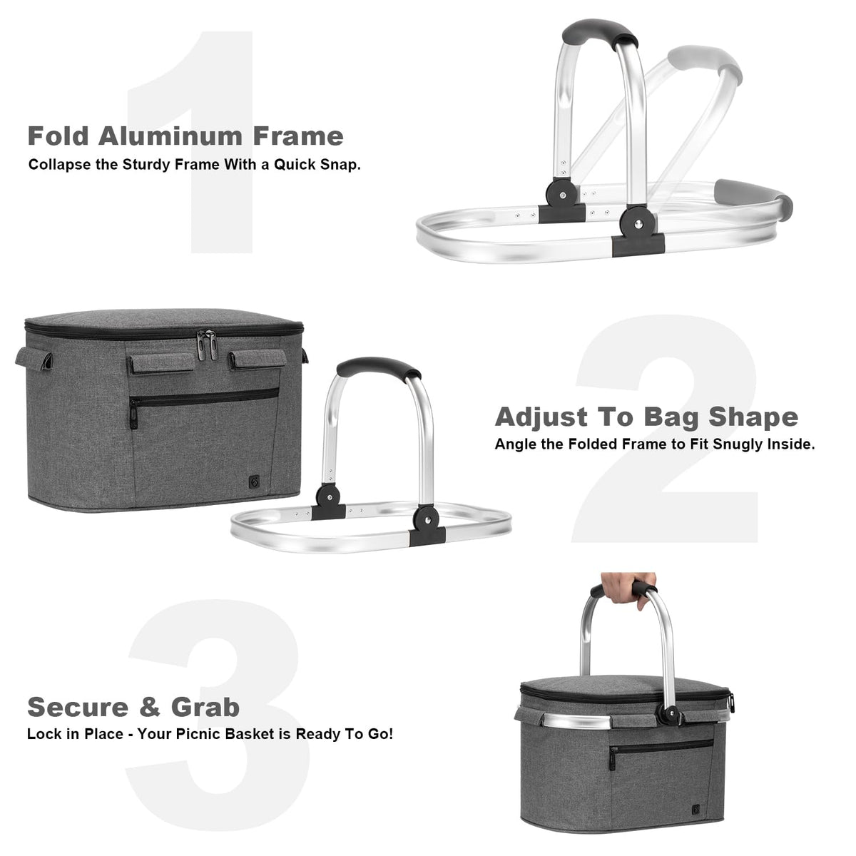 ALLCAMP insulated cooler bag spacious interior ideal for picnics and snacks