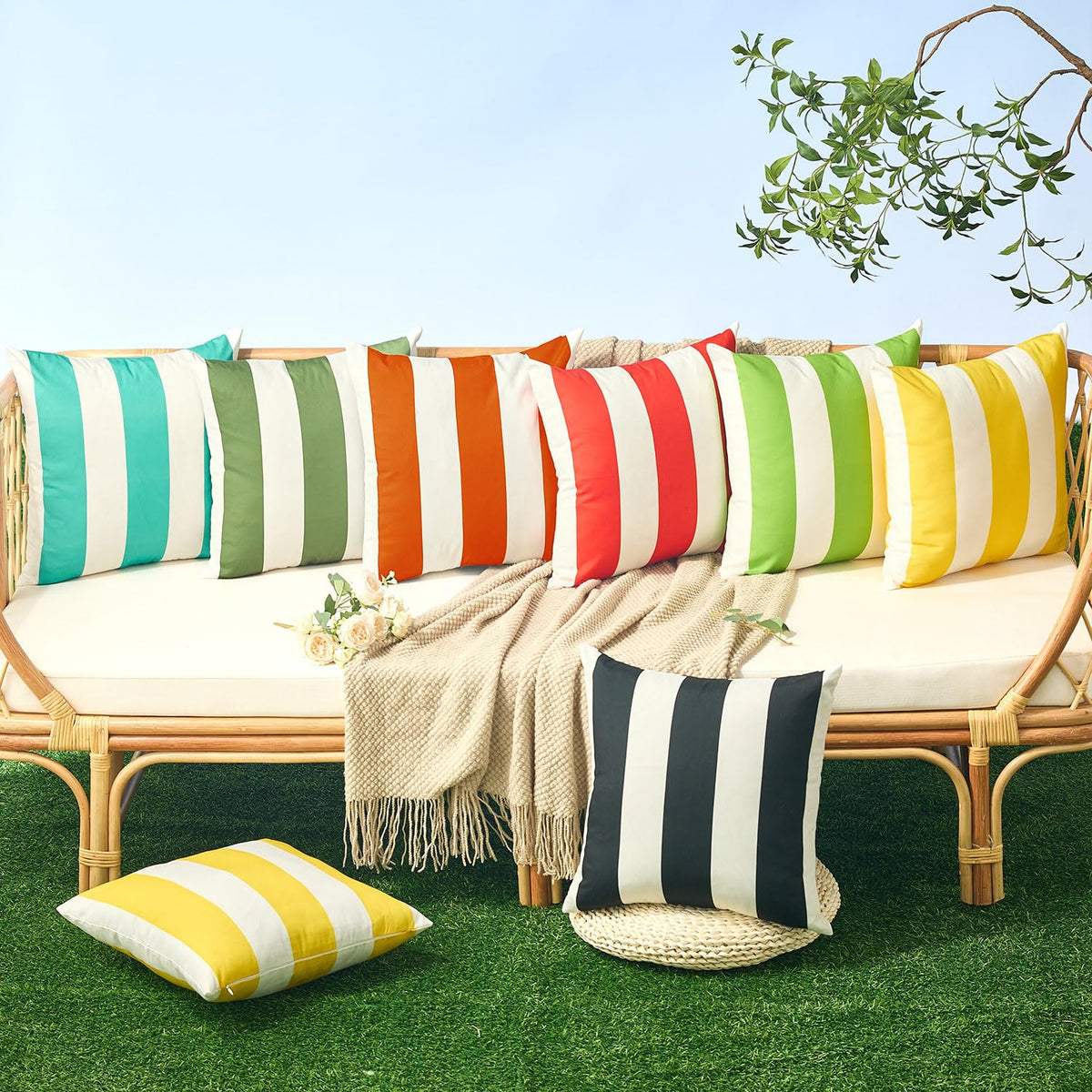 Allorry outdoor pillow cover set for patio and garden, easy care and maintenance.