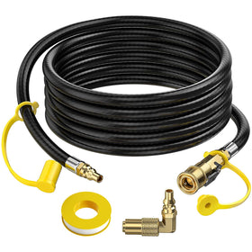 Alloxity 12ft RV propane hose for steady gas flow during outdoor grilling.