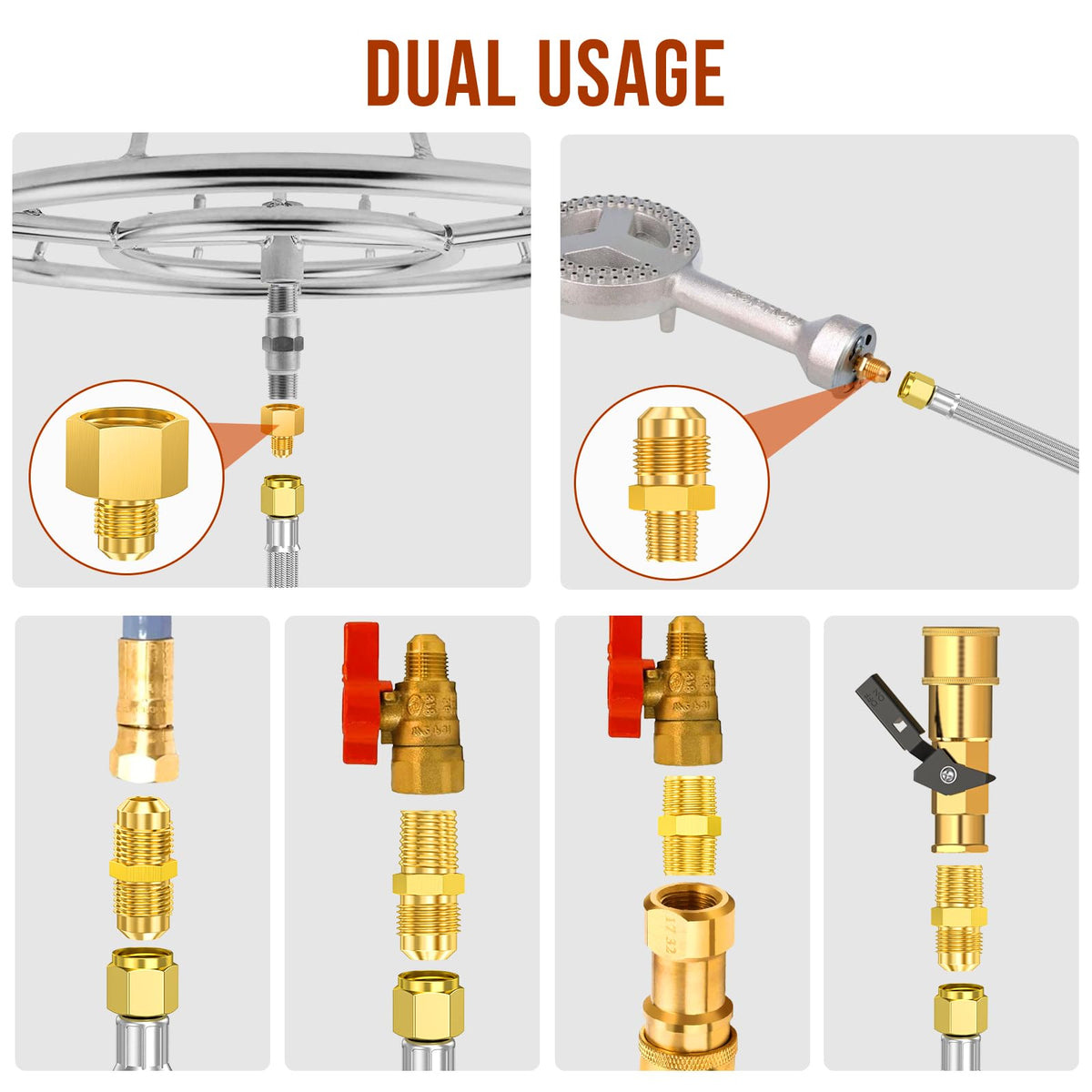 Alloxity brass adapter kit offers six conversion types for versatile setups