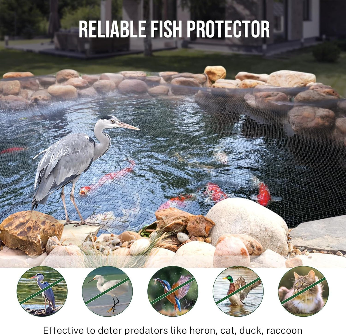 Alloxity HDPE pond netting offers durable, weather-resistant protection for pond conditions.