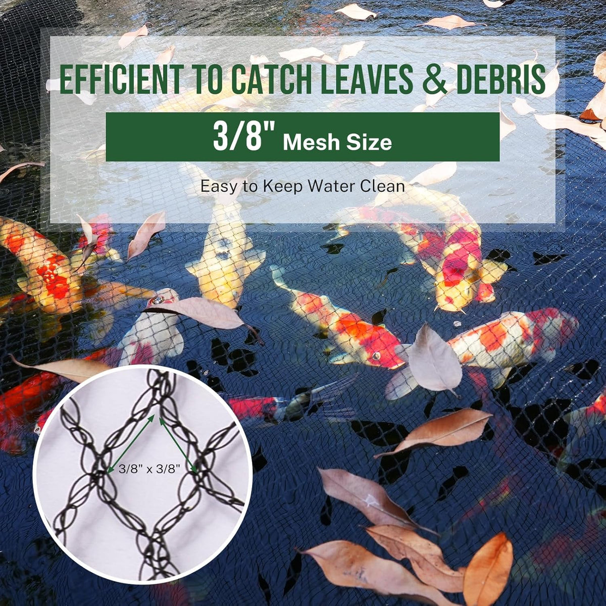 Alloxity koi pond netting predator barrier keeps fish safe from herons and raccoons.