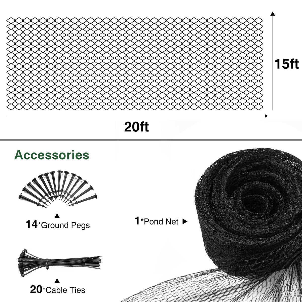 Alloxity pond netting kit ready to protect and enhance your pond setup.