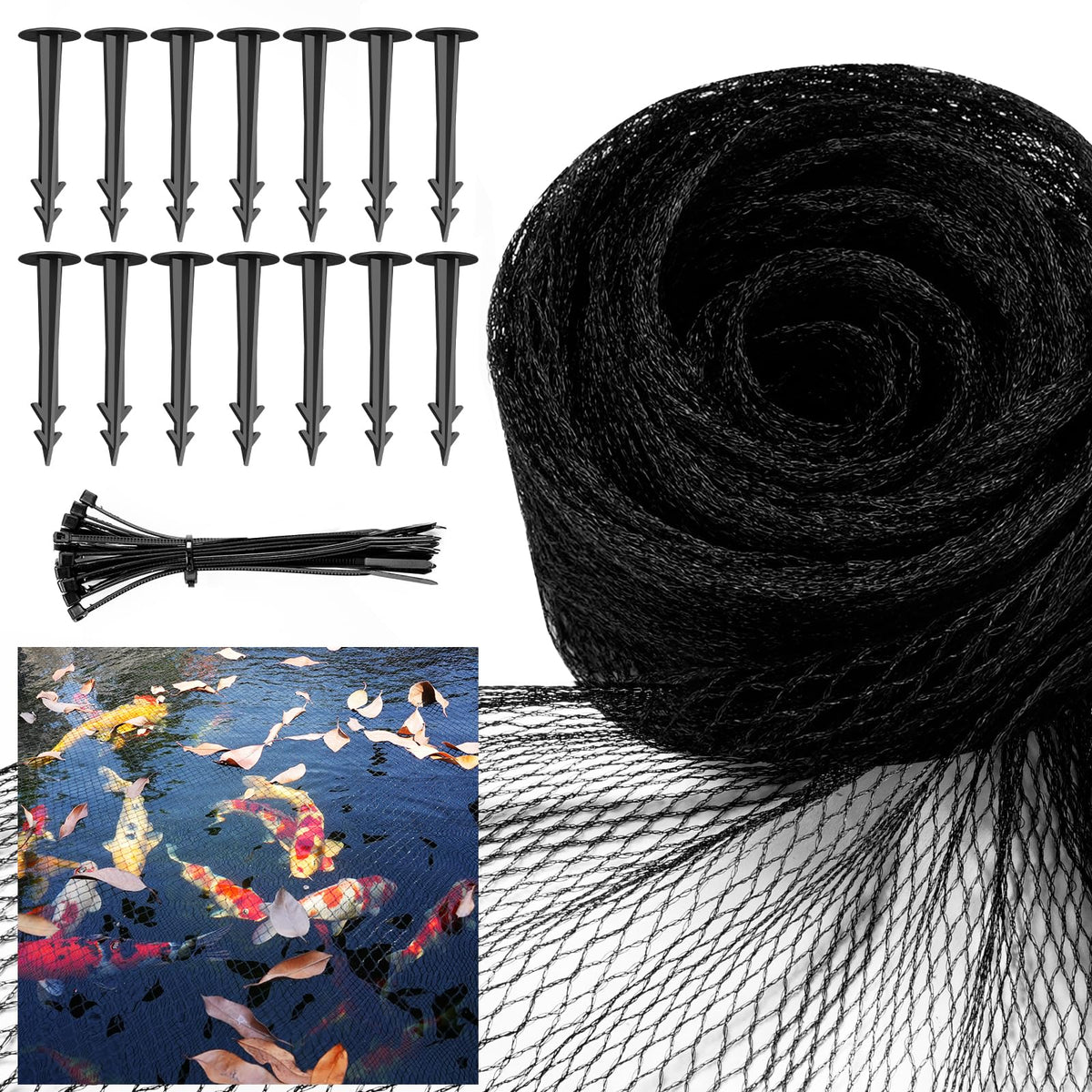 Alloxity pond netting cover protects leaves and keeps koi pond clean.