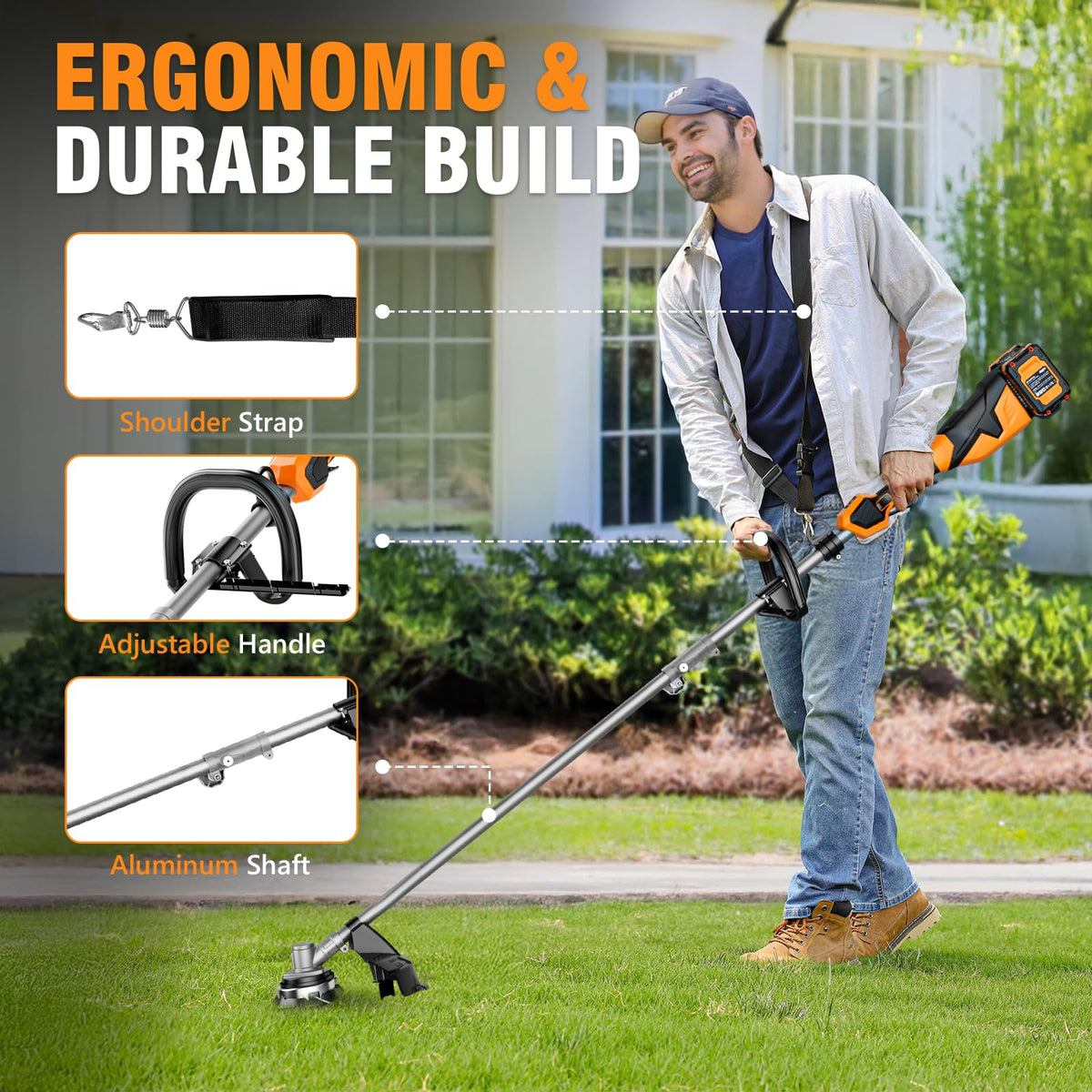 Alloyman trimmer showing two-speed settings for task-specific power.