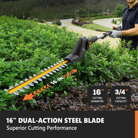 Alloyman 8.6-inch pole saw attachment cutting overhead branches