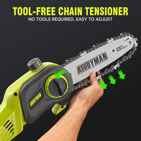 Alloyman auto oiling system keeps the chain lubricated.