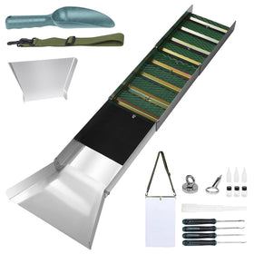 ALLOYNIX 50-inch folding sluice box folded for easy transport and storage.