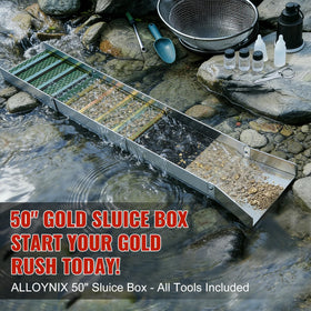 ALLOYNIX miners moss and angled riffles maximize gold capture.