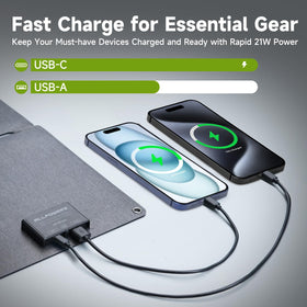 ALLPOWERS SP001 with USB-C and USB-A ports for fast charging outdoors