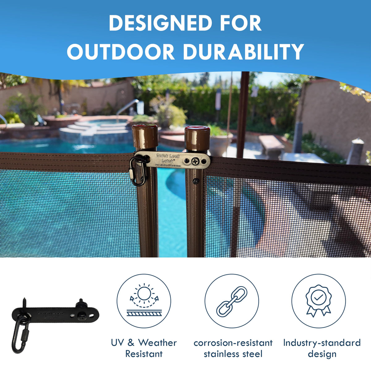 AllSafe adjustable tension settings for a secure mesh fence fit