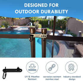 AllSafe adjustable tension settings for a secure mesh fence fit