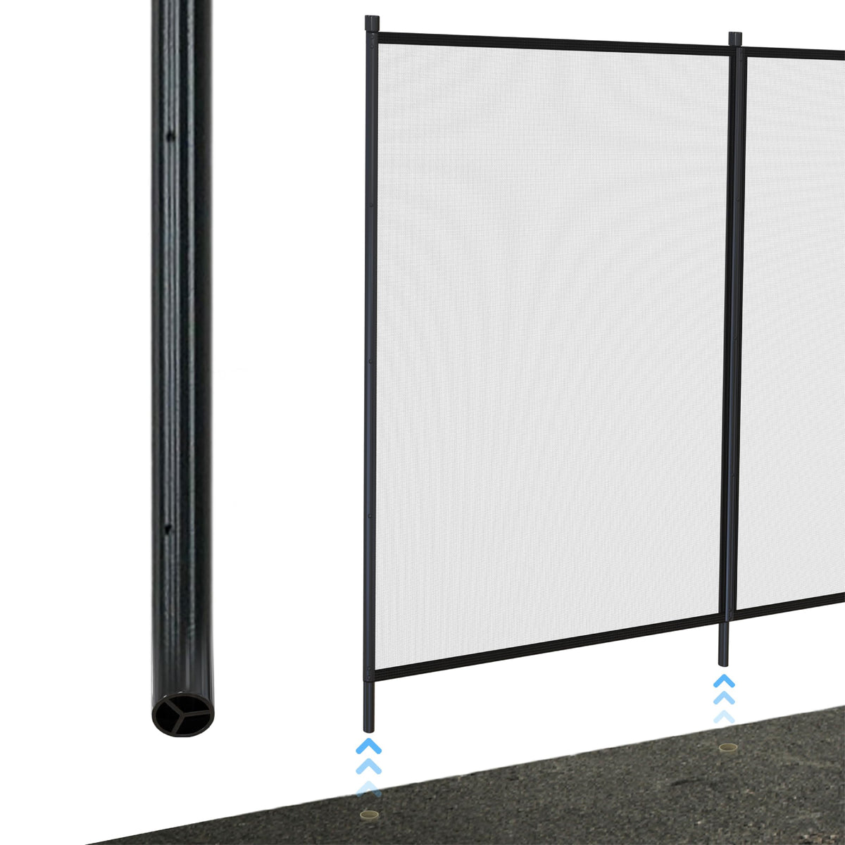 ALLSAFE 1-inch Y-Beam pool fence pole, durable aluminum for outdoor use