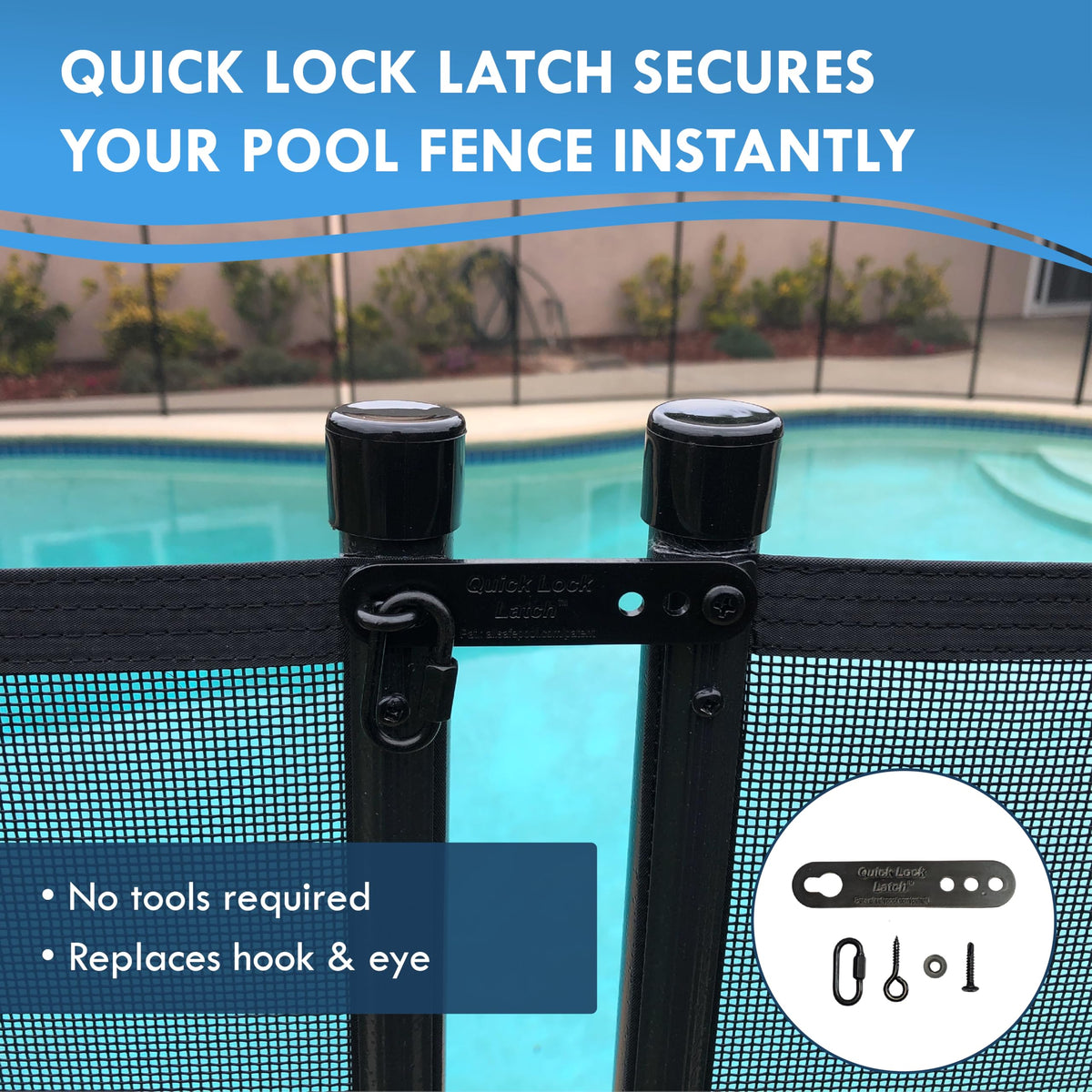 AllSafe Quick Lock Latch installed on fence demonstrates tool-free installation