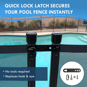 AllSafe Quick Lock Latch installed on fence demonstrates tool-free installation