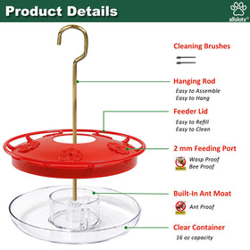 ALLSLOTX bee-proof construction minimizes disturbances for hummingbird feeding.
