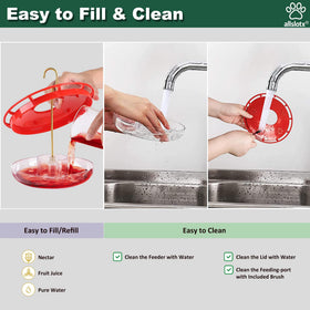 ALLSLOTX clear reservoir lets you monitor nectar levels at a glance.
