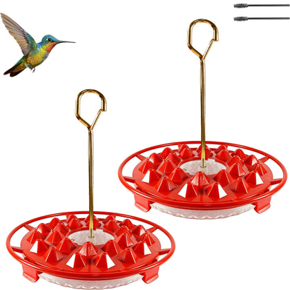 allslotx hummingbird feeders outdoors 2-pack hanging from a tree, inviting multiple birds