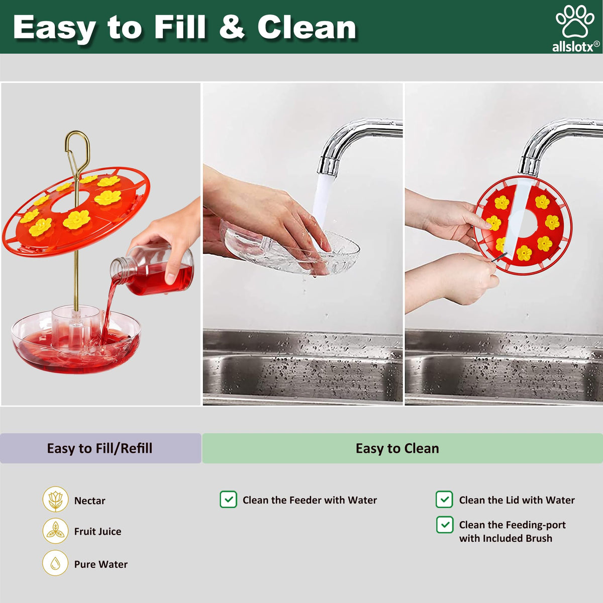 Allslotx reinforced metal hook ensures secure outdoor hanging