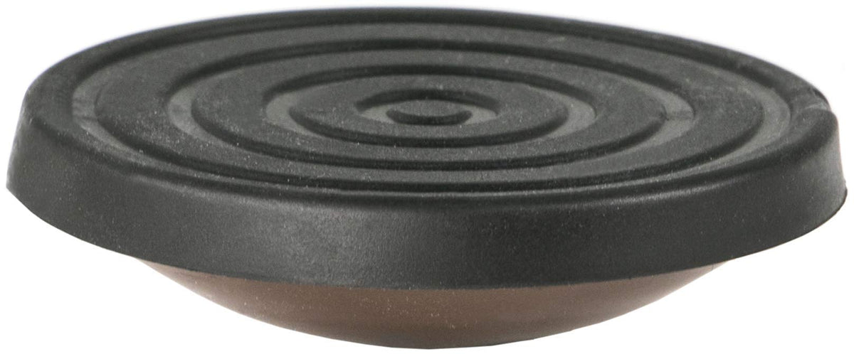 Allsop pot pads installed under a planter on an outdoor wood deck