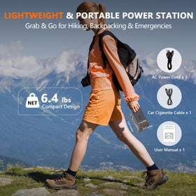 ALLWEI 300W portable power station compact design fits backpacks and car trunks