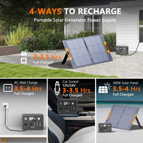 ALLWEI 300W solar charging ready with solar panels for off-grid power