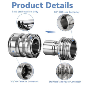 Almighty Tools garden hose adapter complete set showcases versatile coupling options for hoses and sprinklers.