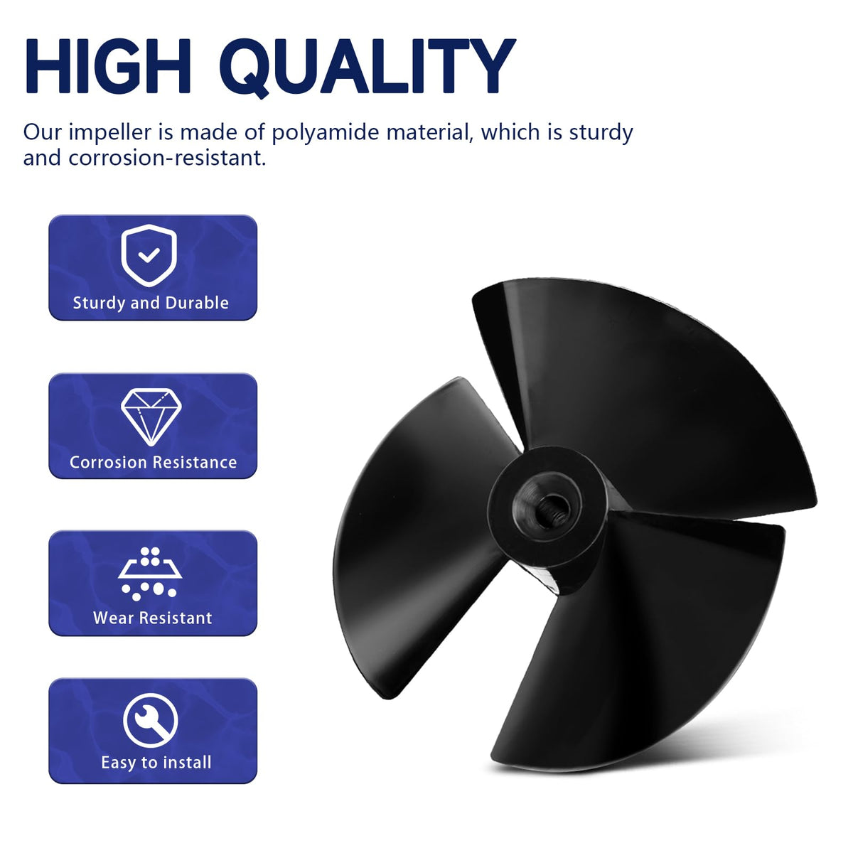 Alocs dolphin impeller package includes screw for easy replacement.