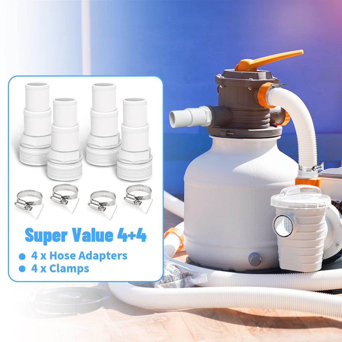 Alocs combo adapter replaces multiple Hayward part numbers for convenience.