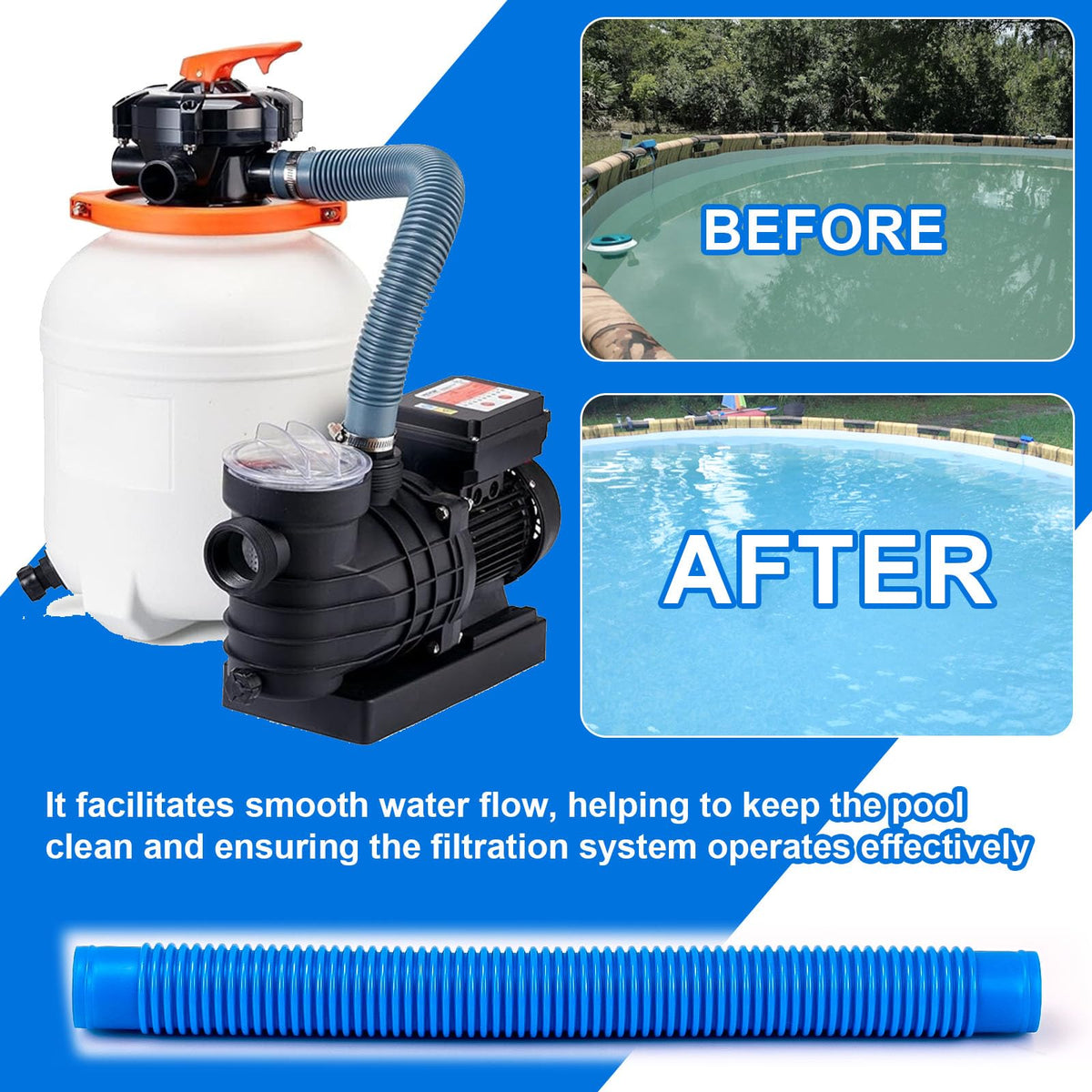 Alocs flexible hose reduces leaks during filtration.