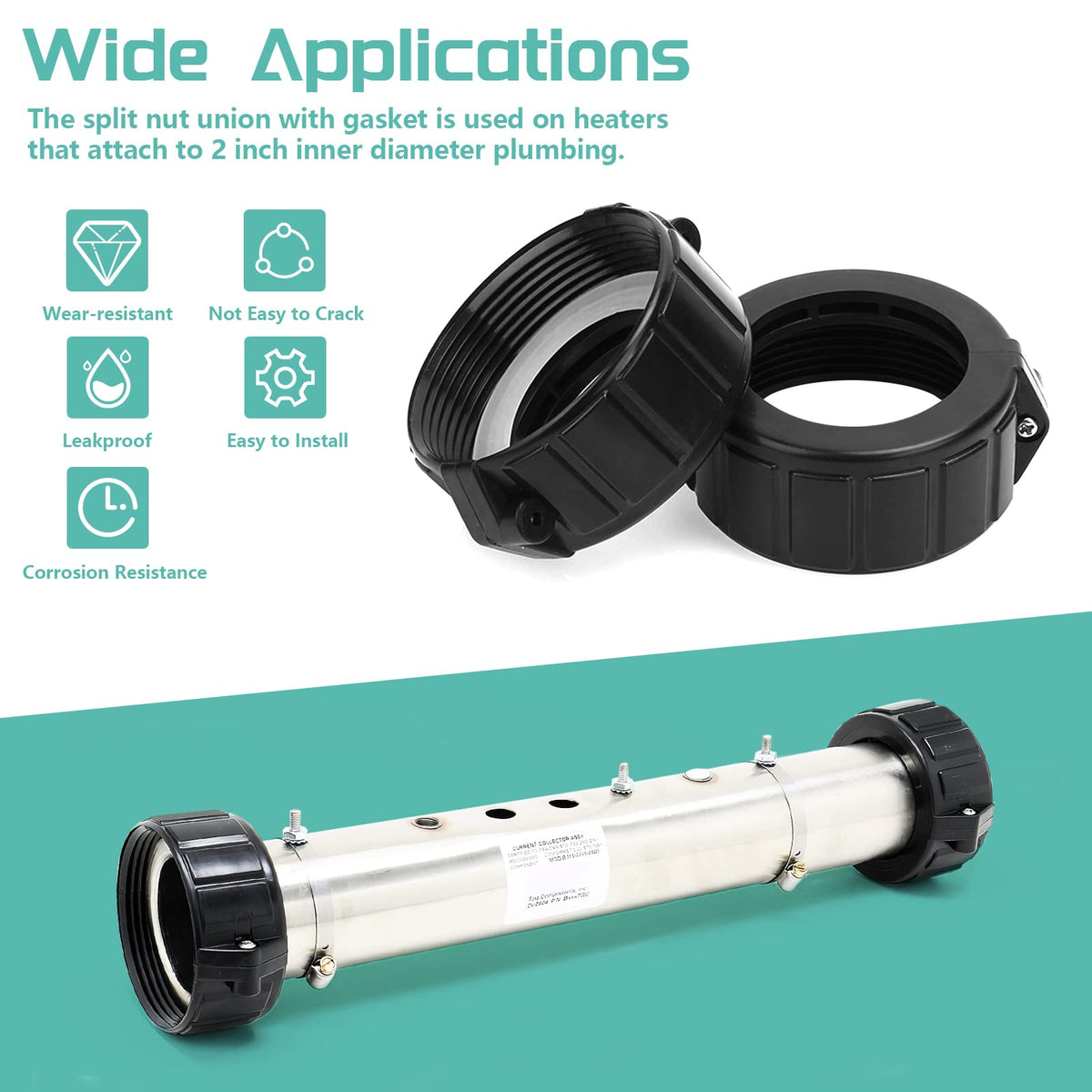 Alocs screw-in hardware included for a stable spa heater assembly.