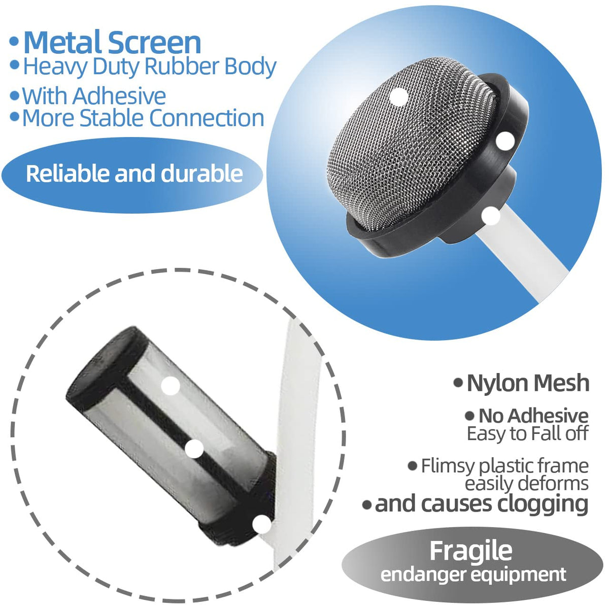 Heavy-duty rubber body resists cracking under pressure for long-lasting pool filters.