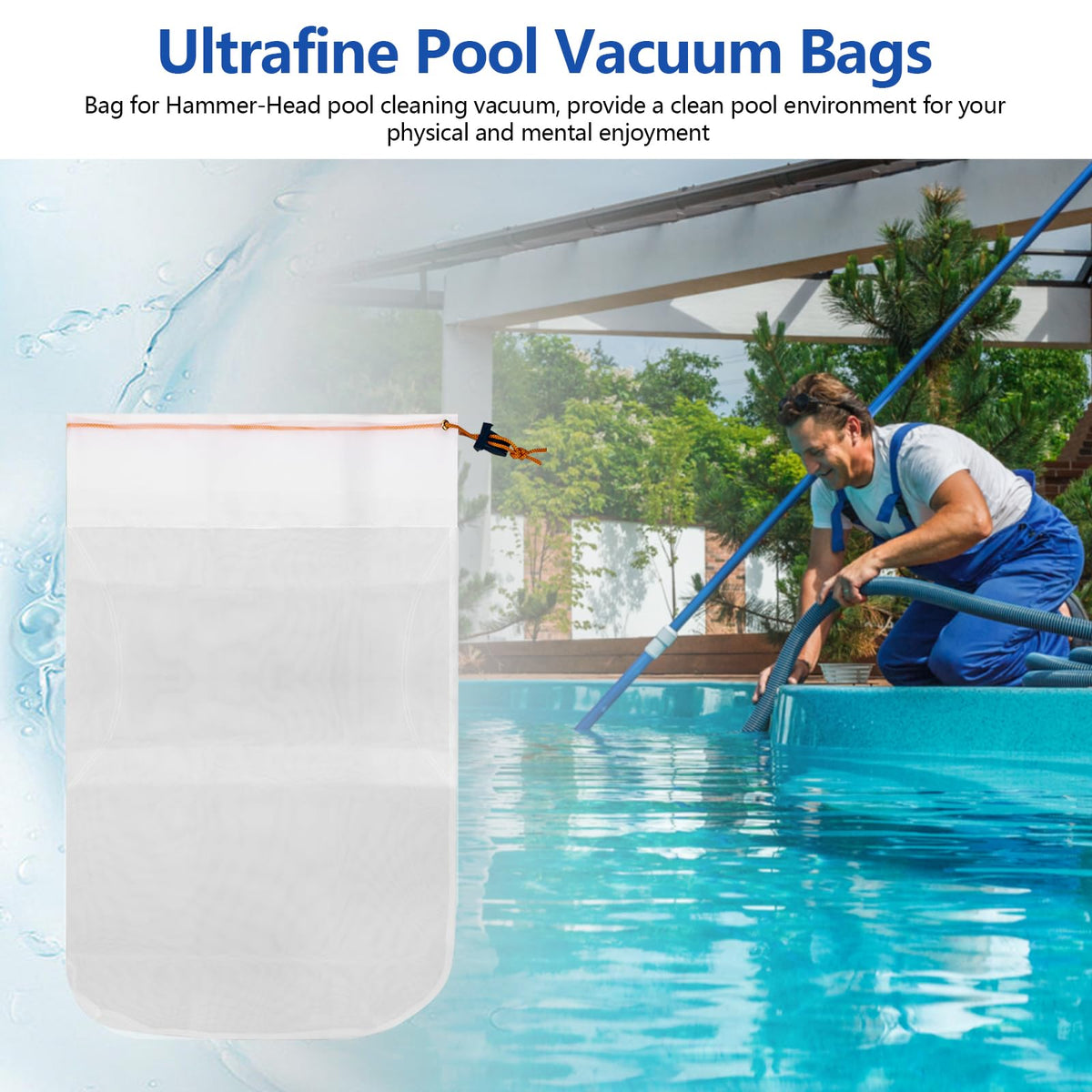 Alocs bag in use, keeping the pool clean and debris-free.