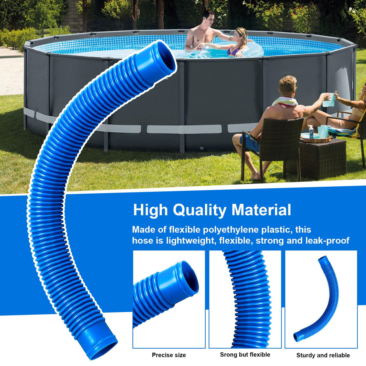 Alocs Intex-compatible hose for quick pool system upgrades.