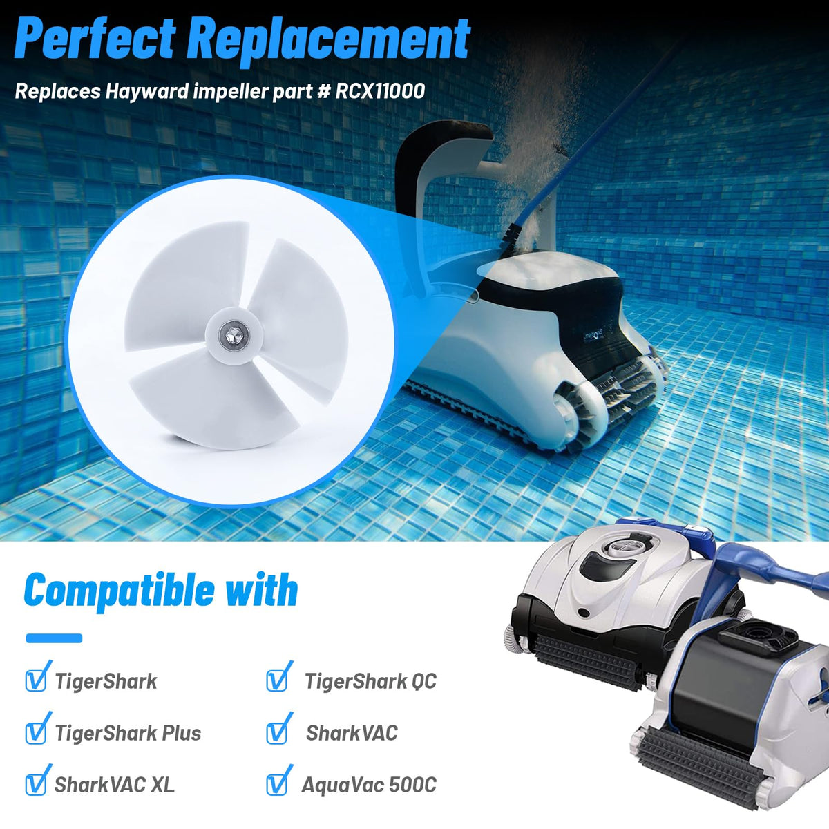 Alocs polyamide impeller material highlighting durability and corrosion resistance.