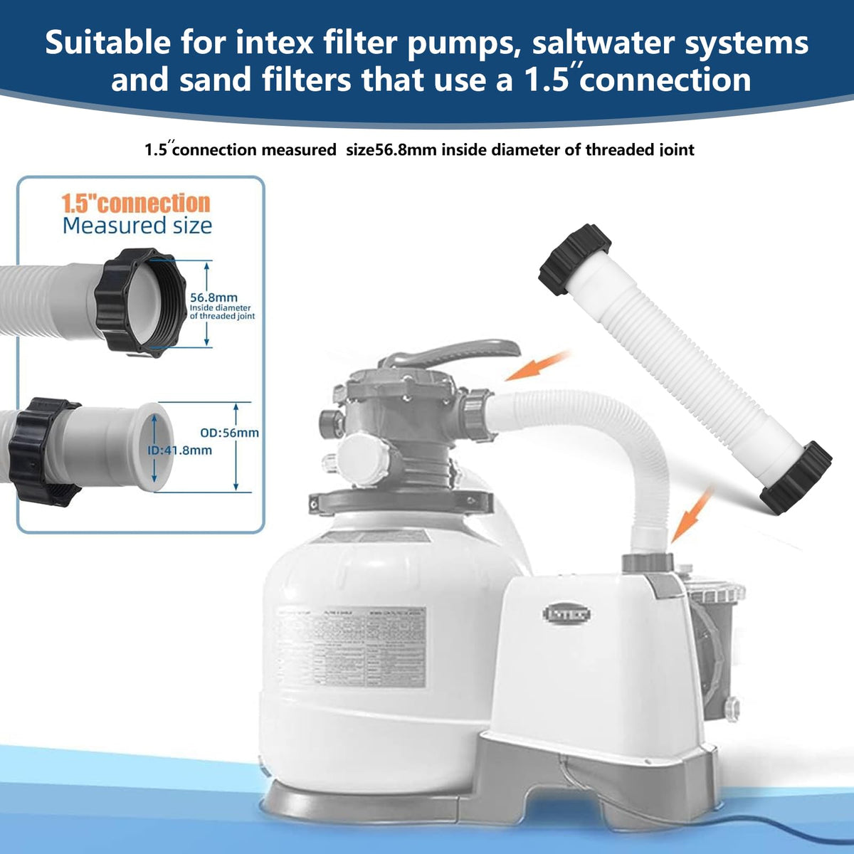 Alocs pool hose end nut assembly enables easy, leak-free installation