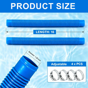 Alocs 16-inch blue hose provides smooth water flow.