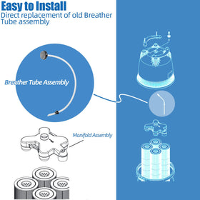 Replacement breather tube for DEL/DEV DE filters—easy compatibility with Jandy systems.