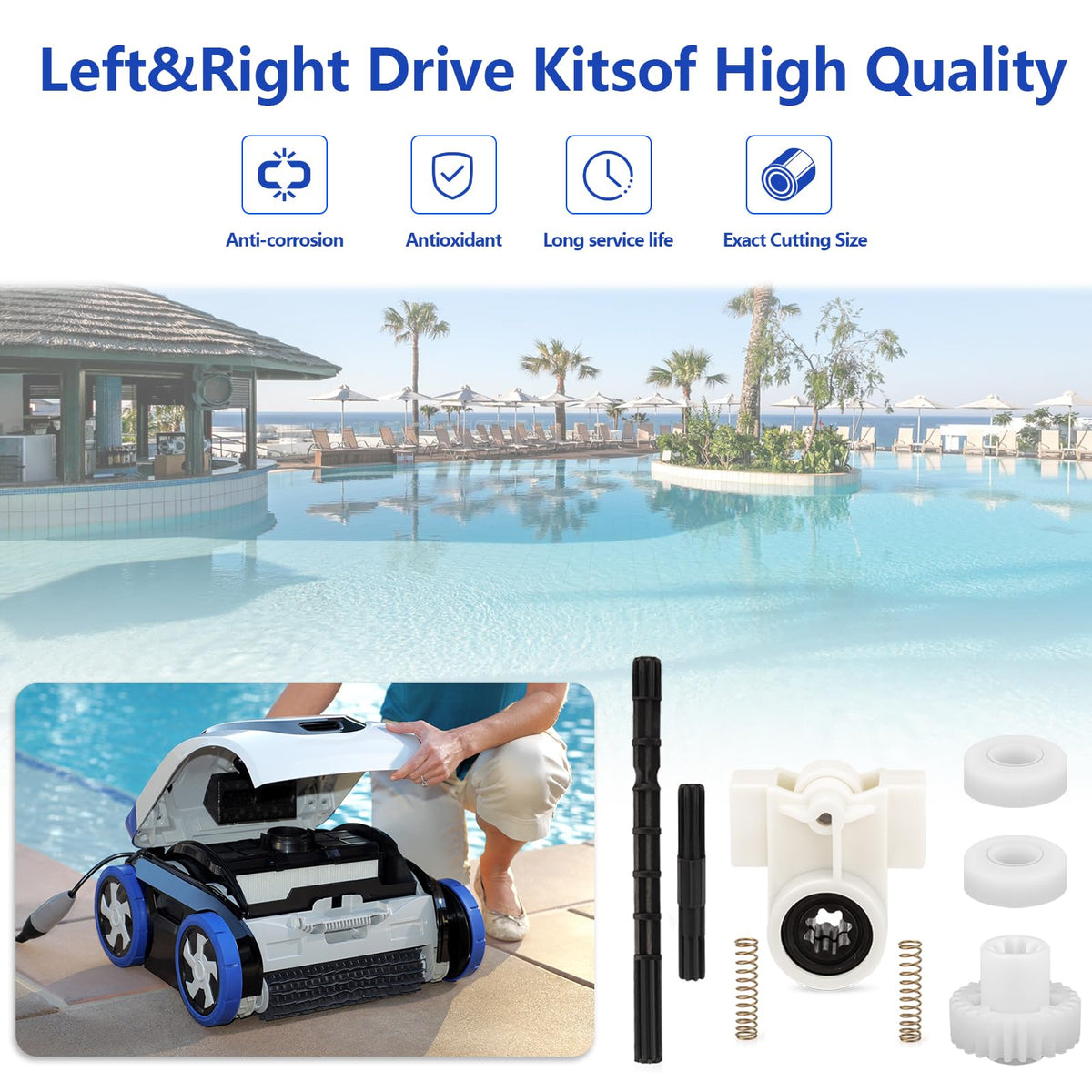 Alocs short plastic shaft completing drive kit assembly for precise alignment