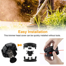 Alocs Speed Feed 400 cap installation, tool-free fit for Echo trimmers.