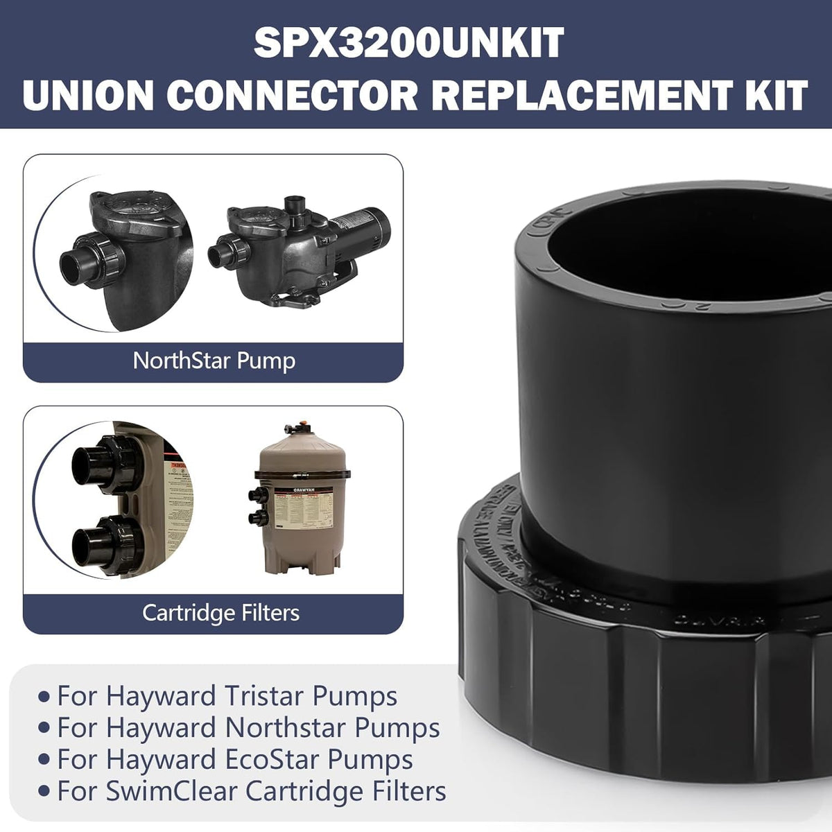 Alocs SPX3200UNKIT CPVC connector for durable, high-temperature pump plumbing.