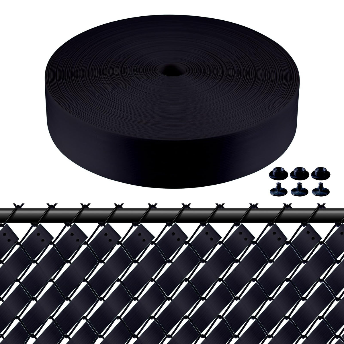 ALOSUTR privacy strip with 200 clasps, ready for secure installation.
