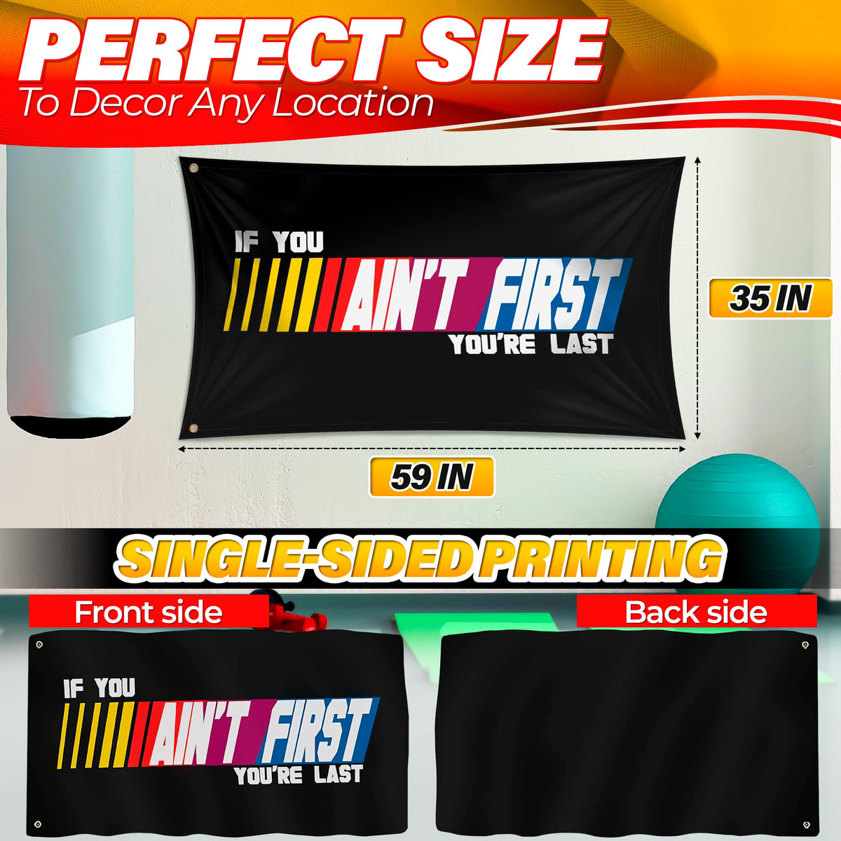 ALPENKOK heavy-duty flag material, water-resistant banner for garage or man cave.