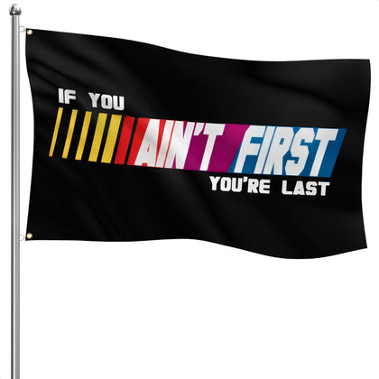 ALPENKOK motivational racing flags 3x5ft, durable decor for gym walls.