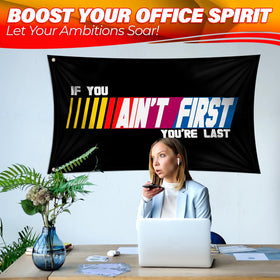 ALPENKOK race flag décor for office or workout room.